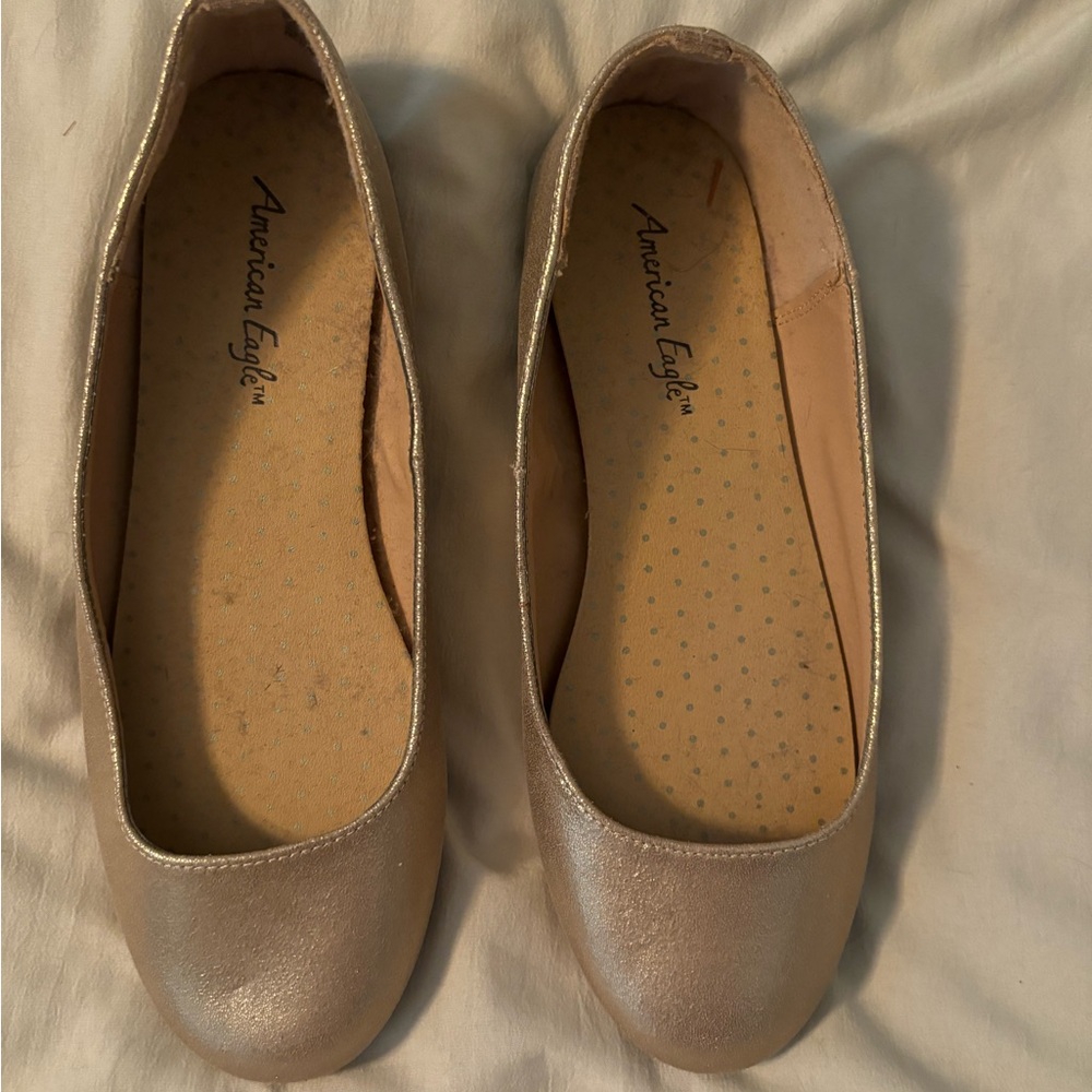 American Eagle gold ballet flats